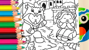 Coloring page Color Cute Beauty and the Beast Style Online - Have Fun for Free!