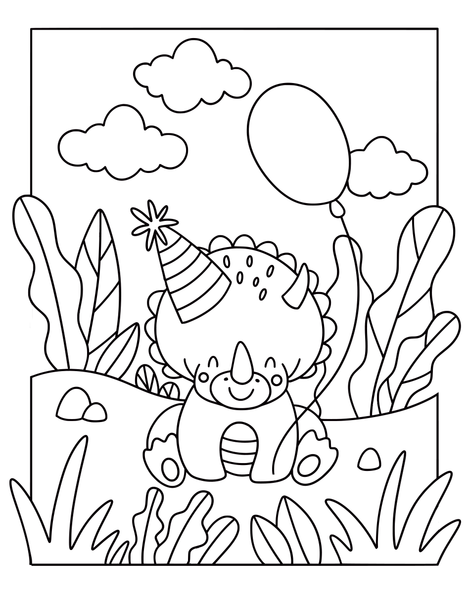 Color Dinosaur Triceratops  - Have Fun for