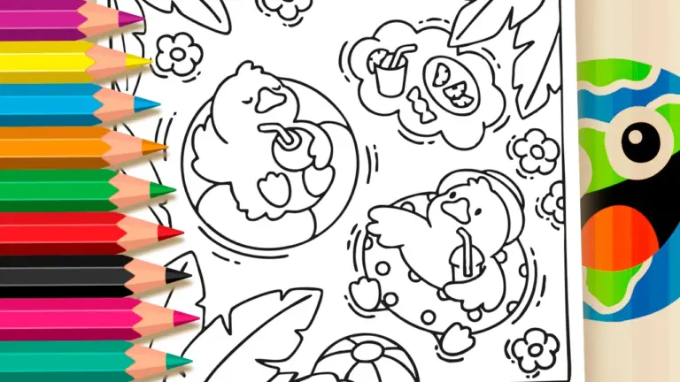 Color Ducks in the Lake Online – Have Fun for Free! - Cute & Kawaii Coloring Pages Online