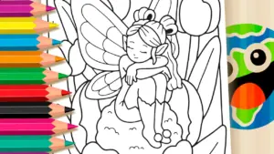 Coloring page Fairy Flower Online Coloring Page | WorldColoring
