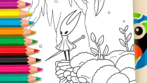 Coloring page Silksong Coloring Page Mysterius Cave - Color Online or Print for Free!