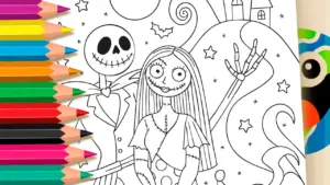 Coloring page Jack and Sally Online Coloring Page