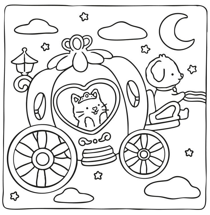 Color Kitty in a Carriage  - Have Fun for