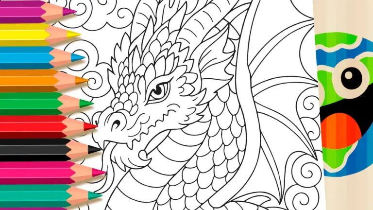Dragon Online Coloring Page | WorldColoring - Relaxing and Adult Coloring Pages: Mindfulness & Mandalas