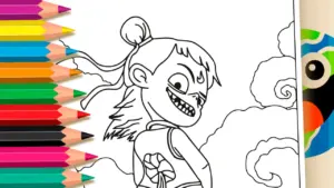 Coloring page Ne Zha Online Coloring Page | WorldColoring