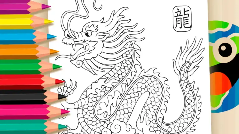 Chinese Dragon Coloring Page: The Power of a Millennia-Old Culture - Culture & Holiday Coloring Pages