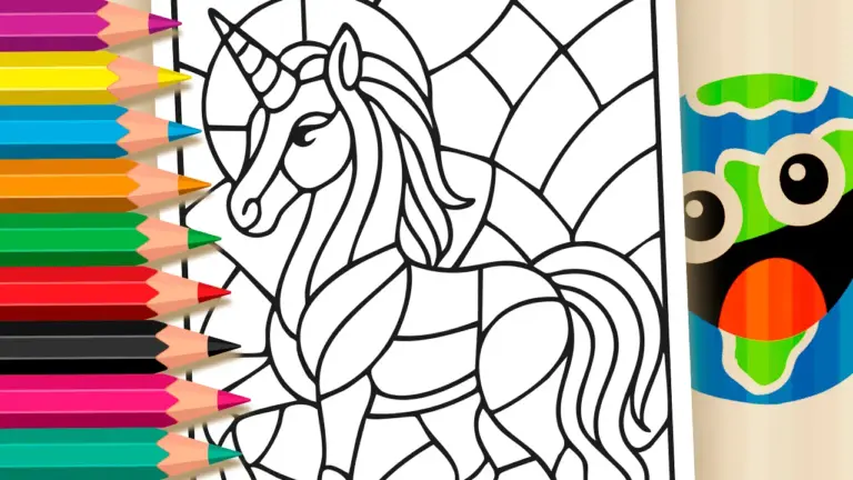 Stained Glass Unicorn Online Coloring Page | WorldColoring - Relaxing and Adult Coloring Pages: Mindfulness & Mandalas