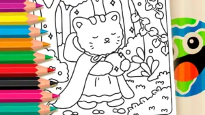 Coloring page Wizard Cat Online Coloring Page | WorldColoring