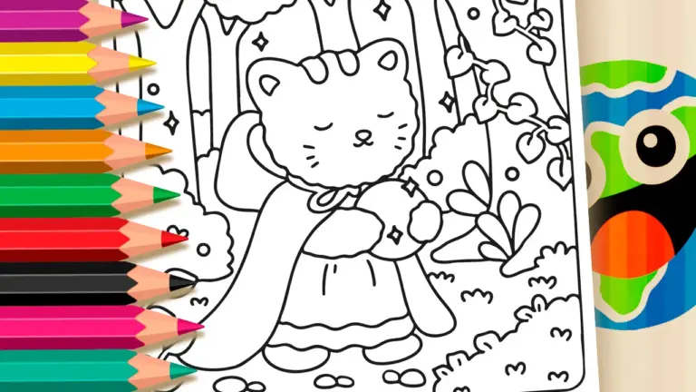 Wizard Cat Online Coloring Page | WorldColoring - Cute & Kawaii Coloring Pages Online