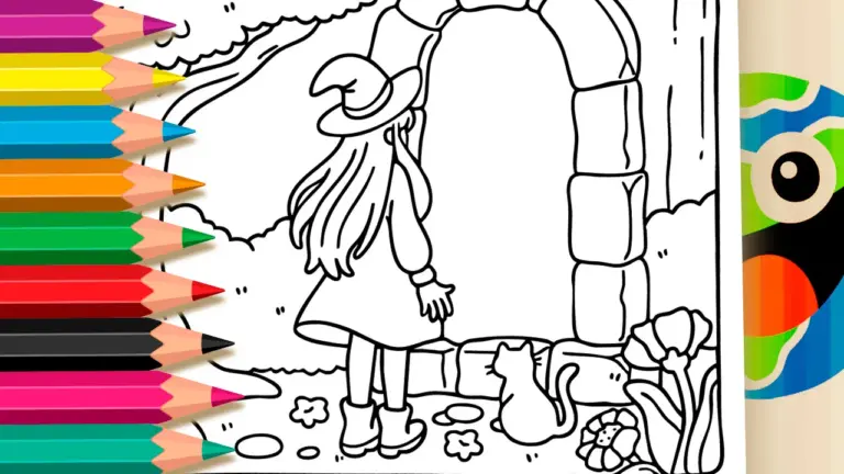 Cute Witch Coloring Page – Color Online or Print for Free! - Cute & Kawaii Coloring Pages Online