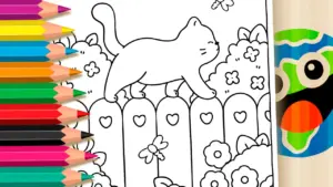 Coloring page Cute Cat Coloring Page - Color Online or Print for Free!