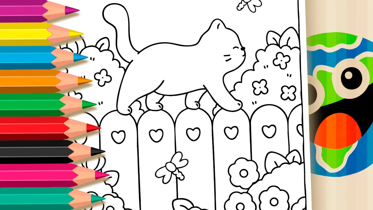 Cute Cat Coloring Page – Color Online or Print for Free!