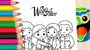 Coloring page Wolf Alice Coloring Page | Color the Band in Kawaii Style!