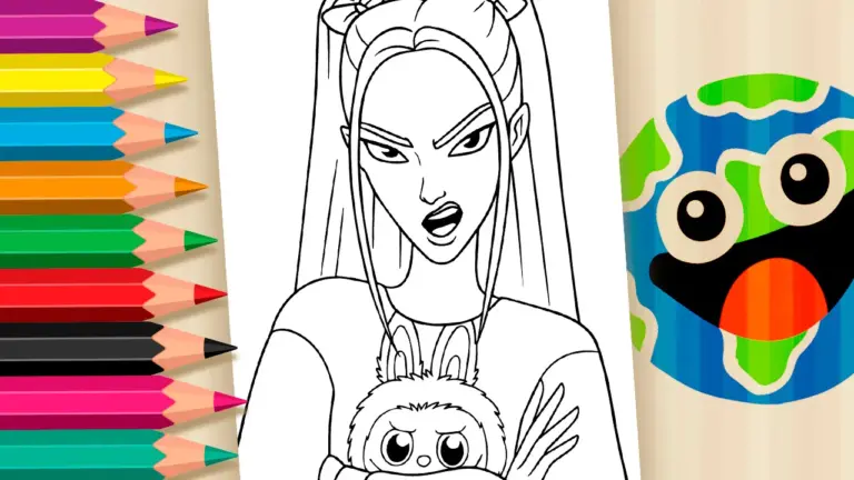 Mira and Labubu Coloring Page – Free Printable PDF or Color Online! - Famous Characters Coloring Pages