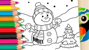 Coloring page Christmas Snowman Coloring Page - Free Printable PDF or Color Online!