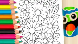Coloring page Beautiful Flower Coloring Pages: Paint Online or Print in High Quality