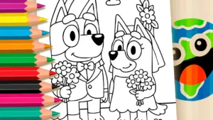 Coloring page Bluey's Wedding Coloring Page: Magical Online Painting Fun