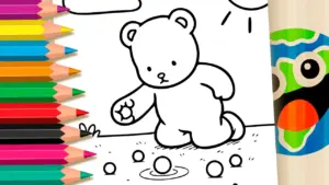 Coloring page Bob Gude Teddy Bear Theme Coloring Page