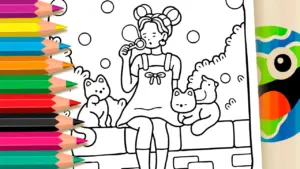 Coloring page Bubble Girl Coloring Page: Fun & Magical Online Coloring