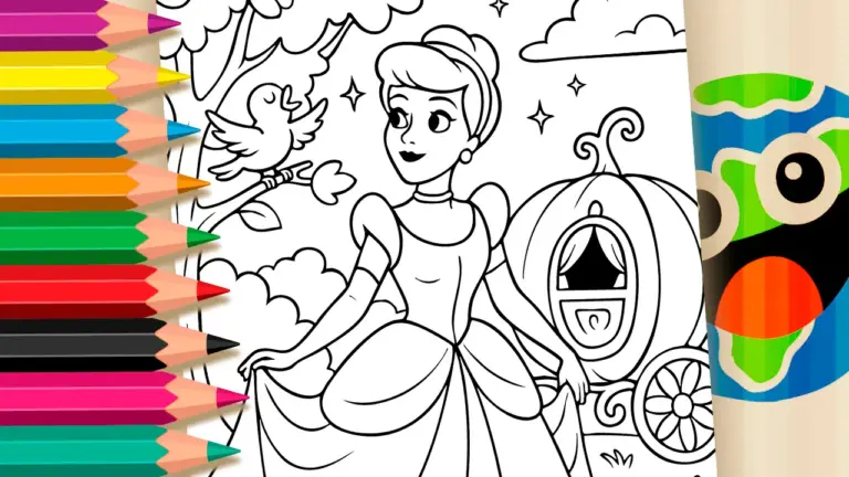 Cinderella Coloring Page: Sparkle and Shine Online or Print in High Quality - Famous Characters Coloring Pages