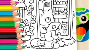 Coloring page Cool Bear Escaping the Heat Coloring Page