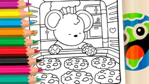 Coloring page Cozy Friends Cookies Coloring Page: Color Online or Print for Free