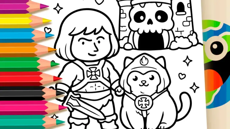 Cute He-Man Coloring Page: Color Online or Print in High Quality - Cute & Kawaii Coloring Pages Online