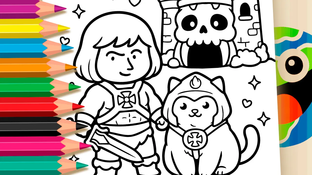 Cute He-Man Coloring Page: Color Online or Print in High Quality