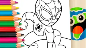Coloring page Cute Spider-Man Chibi Coloring Page to Print and Enjoy