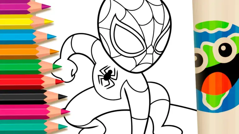 Cute Spider-Man Chibi Coloring Page to Print and Enjoy - Cute & Kawaii Coloring Pages Online