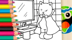 Coloring page Cute Vampire Coloring Page: Paint Online with Magical Colors
