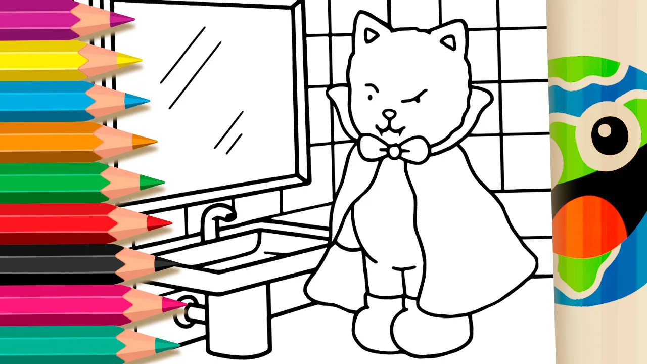 Cute Vampire Coloring Page: Paint Online with Magical Colors
