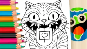 Coloring page Derpy Tiger from Kpop Warriors Coloring Page