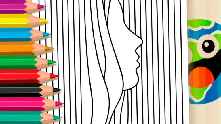 Face Behind the Curtain Coloring Page: Relax and Create Online or Print PDF - Relaxing and Adult Coloring Pages: Mindfulness & Mandalas