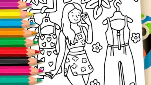 Coloring page Fashion Coloring Pages: Create Stunning Looks Online or Print for Free