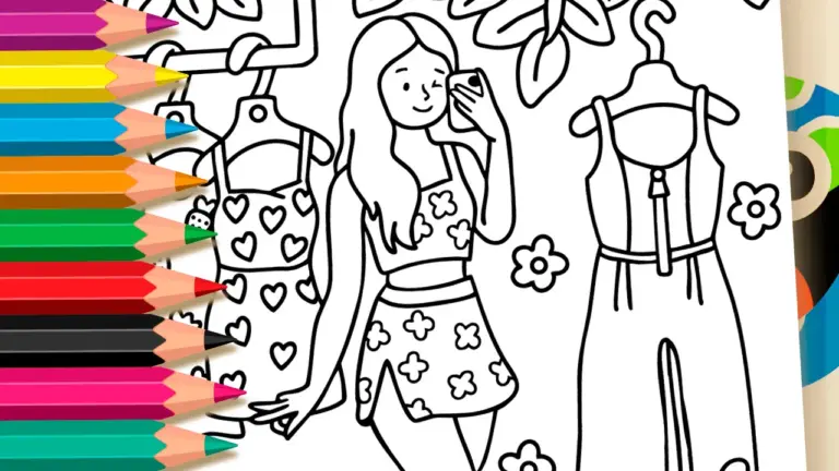Fashion Coloring Pages: Create Stunning Looks Online or Print for Free - Relaxing and Adult Coloring Pages: Mindfulness & Mandalas