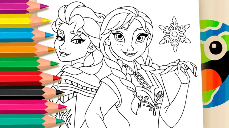 Elsa and Anna Frozen Theme Coloring Pages to Print and Enjoy - Famous Characters Coloring Pages
