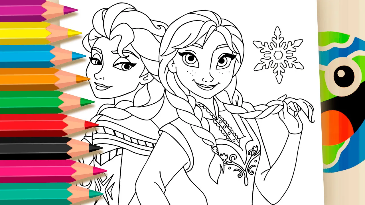 Elsa and Anna Frozen Theme Coloring Pages to Print and Enjoy
