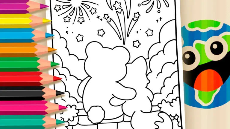 Kawaii New Year Celebration Coloring Pages - Cute & Kawaii Coloring Pages Online