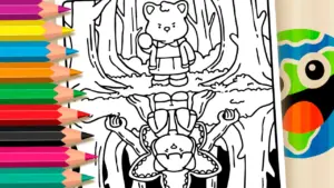 Coloring page Kawaii Stranger Things Theme Coloring Page