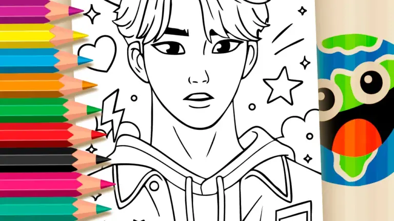 Kpop Demon Hunters Jinu Coloring Page: Paint Online or Print in High Quality - Famous Characters Coloring Pages