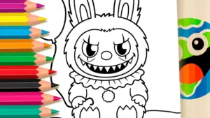 Coloring page Labubu It Chapter One Cute Clown Monster Coloring Page