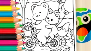 Coloring page Loving Couples Theme Coloring Pages: Paint Online with Magical Colors