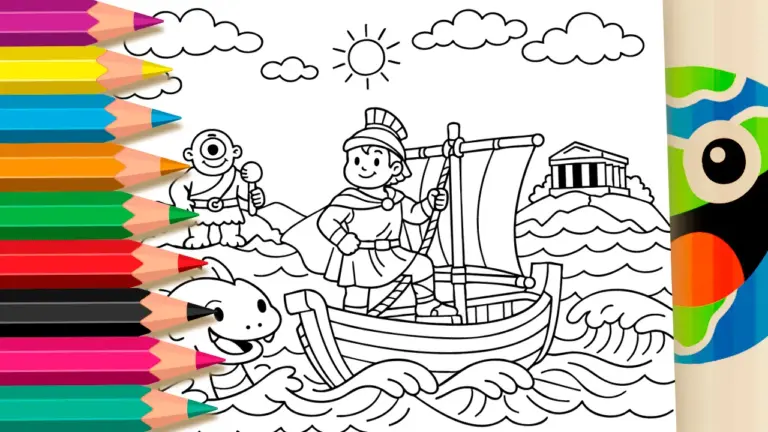Odyssey Mythology Coloring Page Adventure - Culture & Holiday Coloring Pages