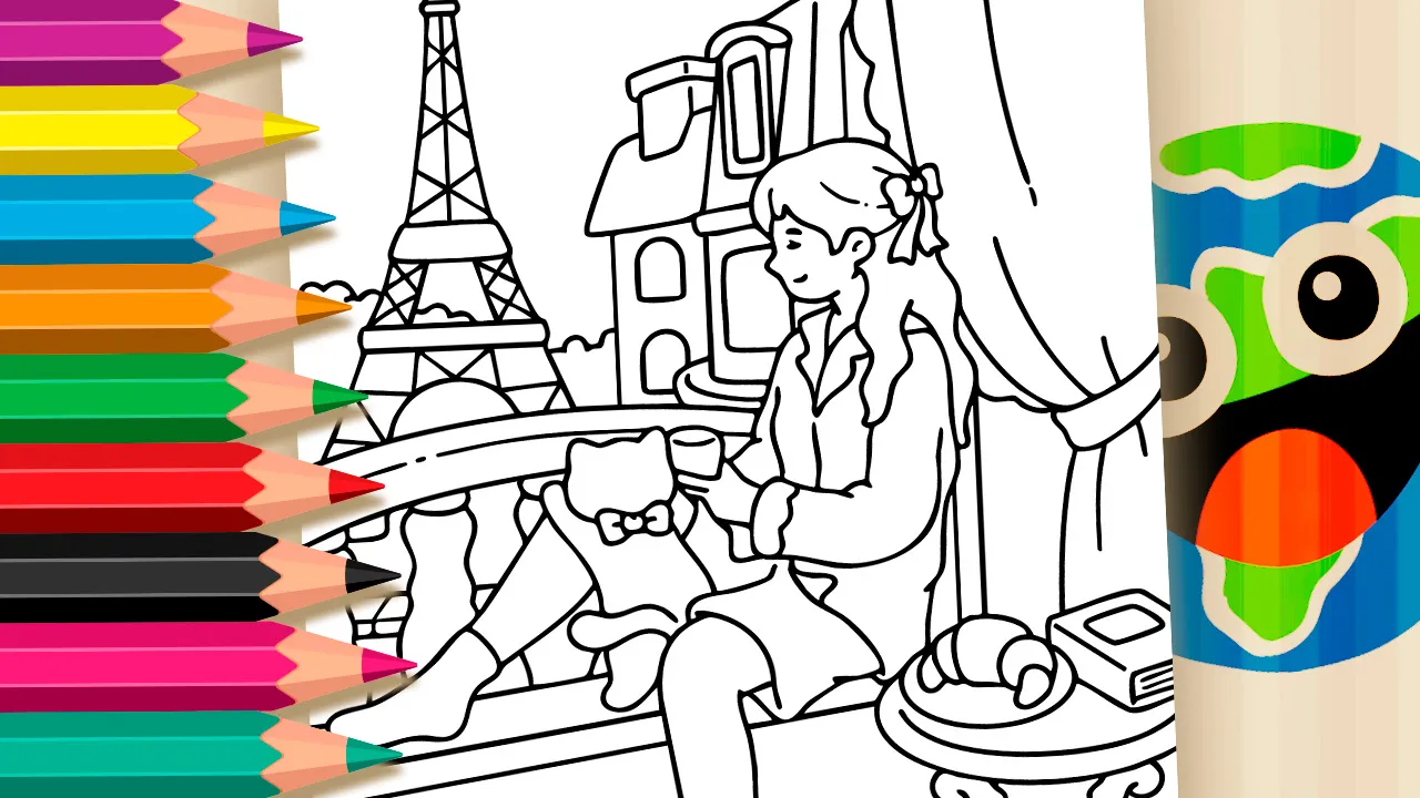 Paris Aesthetics Coloring Pages: Paint Online with Magical Colors