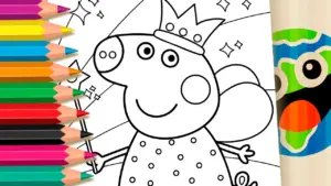 Coloring page Peppa Pig Fairy Princess Coloring Page