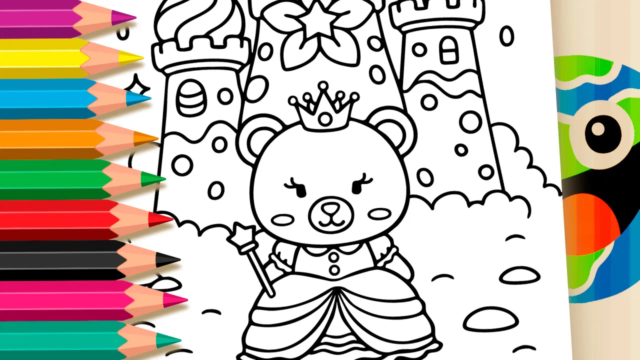 Princess Bear Coloring Pages: Magical Castle Fun for Kids