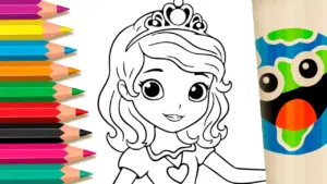 Coloring page Princess Dress Coloring Page: Paint Online or Print in High Quality