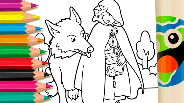 Red Riding Hood Coloring Page: Paint Online or Print in High Quality - Famous Characters Coloring Pages