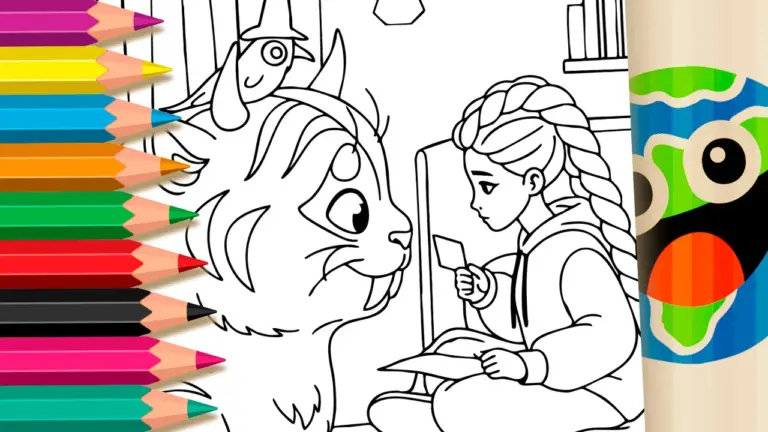 Rumi and the Magical Tiger Bedroom Coloring Page – Kpop Warriors Theme - Famous Characters Coloring Pages
